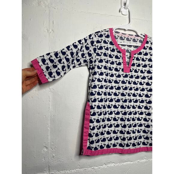 Pottery Barn Kids Girls Whale Cotton Coverup Size 18-24 Months - Picture 2 of 5